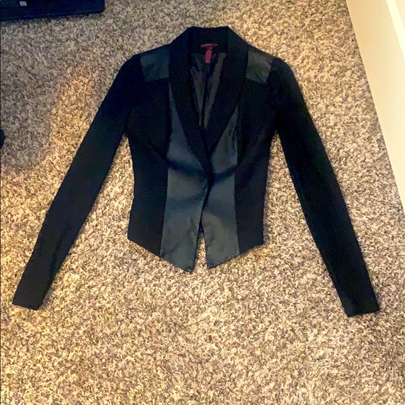 Macy's Jackets & Blazers - Mesh & Faux Leather Blazer